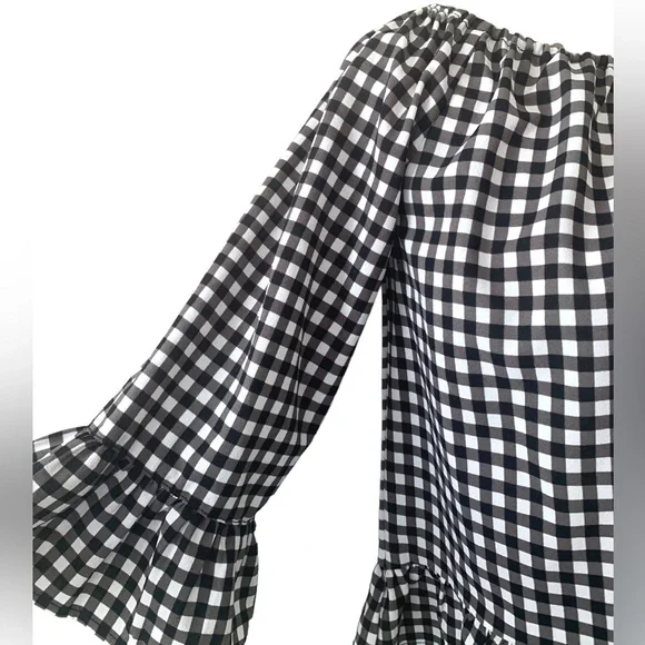 Sanctuary Gingham Off the Shoulder Blouse Size XS - Picture 5 of 7